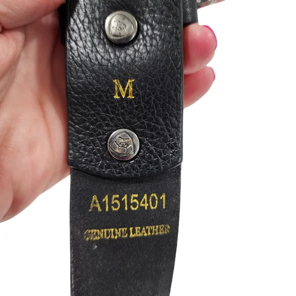 ARIAT BEADED WESTERN LEATHER BELT WITH BUCKLE - Picture 12 of 15